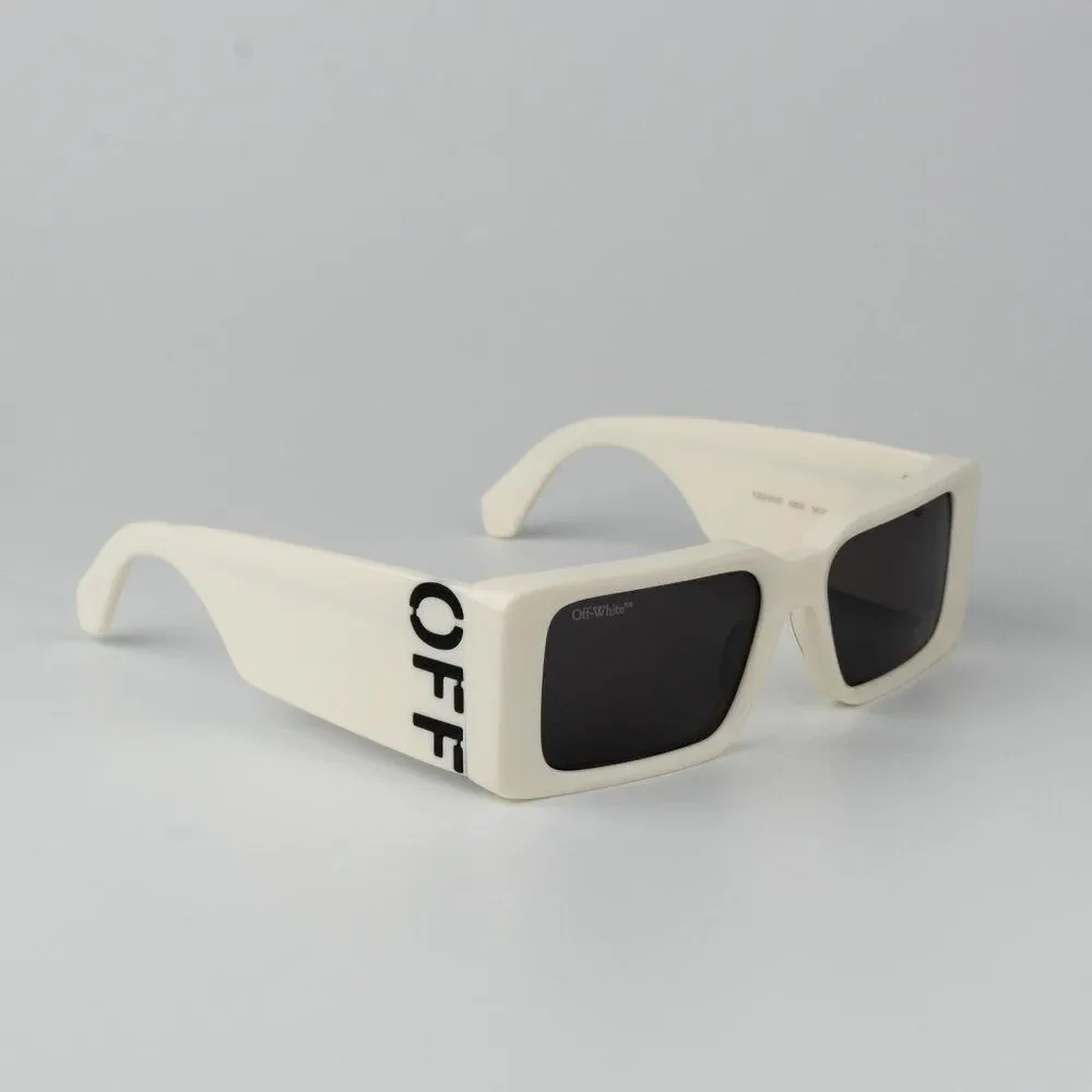Off-White MILANO Men Sunglasses White Grey Square OERI097 0107 NEW AUTHENTIC